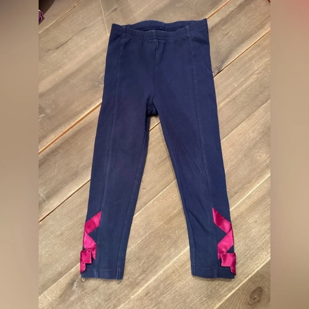 Janie and Jack • 2T • Navy Ballerina Legging Ribbon Detail